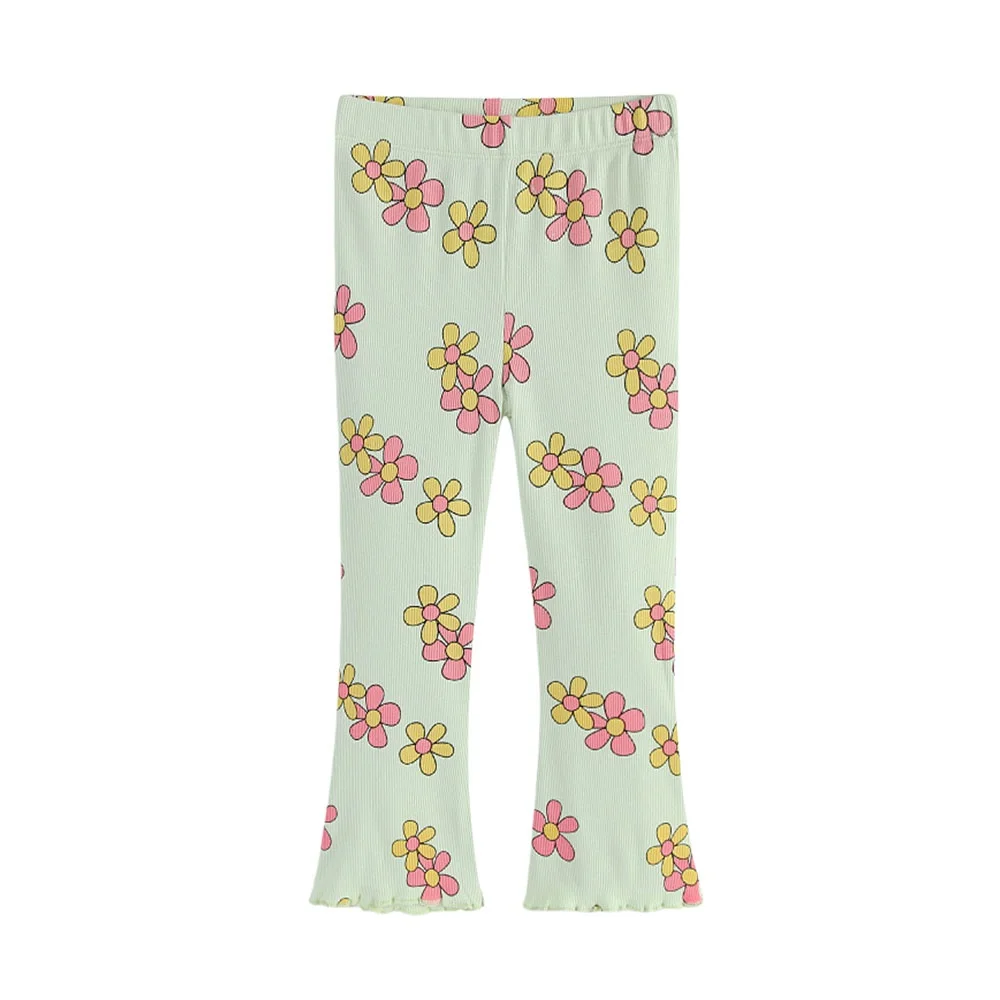 Jumping Meters Mädchen-Hose mit Blumenmuster, Schlaghose, lange Bleistift-Leggings, Kindermode, Herbstkollektion, 2–7 Jahre – Detail 3