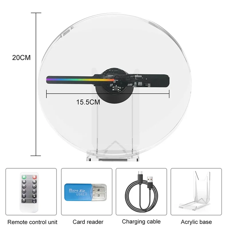 ELEC-3D جهاز عرض ثلاثي الأبعاد سطح المكتب LED شاشة مروحة آمنة موبايل WIFI التحكم لتقوم بها بنفسك صورة HD المجسم النيون PD20