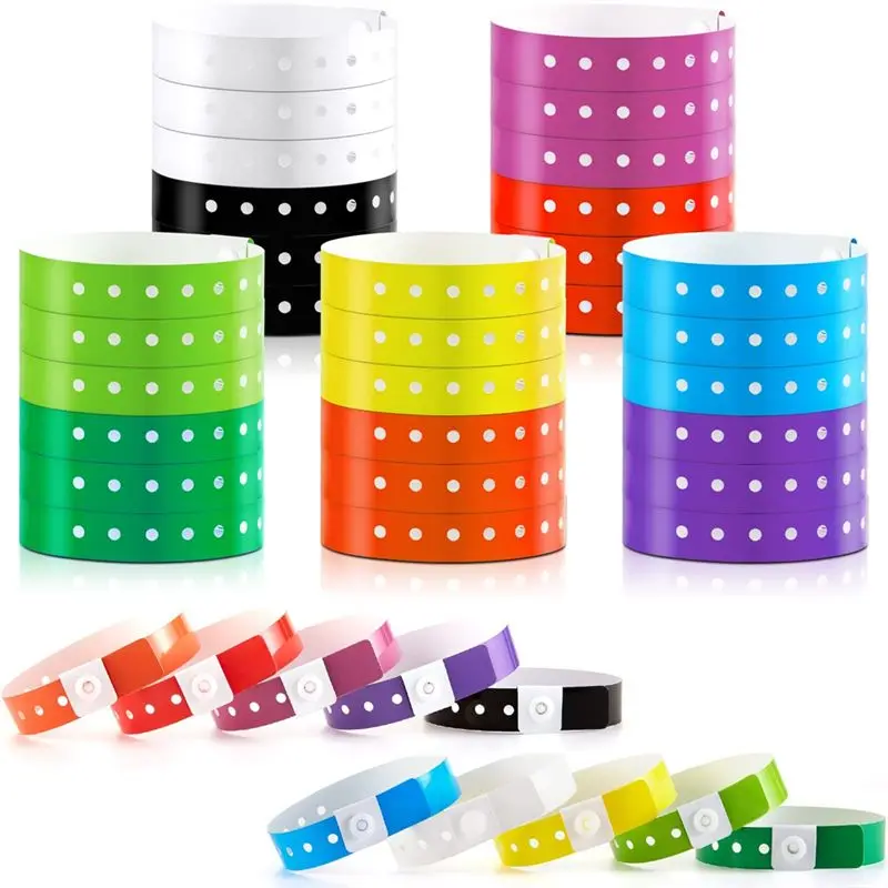 ABKQ-300 Pcs Neon Plastic Wristbands Vinyl Wristband Colorful Wristbands Plastic Bracelet Party Bracelets