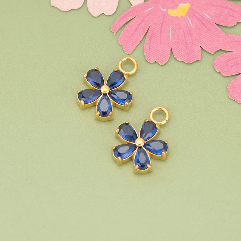 assoonas, 4 Stück/Set, MI70, wasserdichte Schmuckaccessoires, 316L-Edelstahl, Zirkonia, Anhänger, Schmuckzubehör, DIY-Anhänger – Detail 8