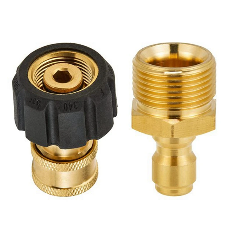 

High Pressure Washer Adapter Set Quick Connect Kits Tool To Wand M22 To 1/4 Quick Connect