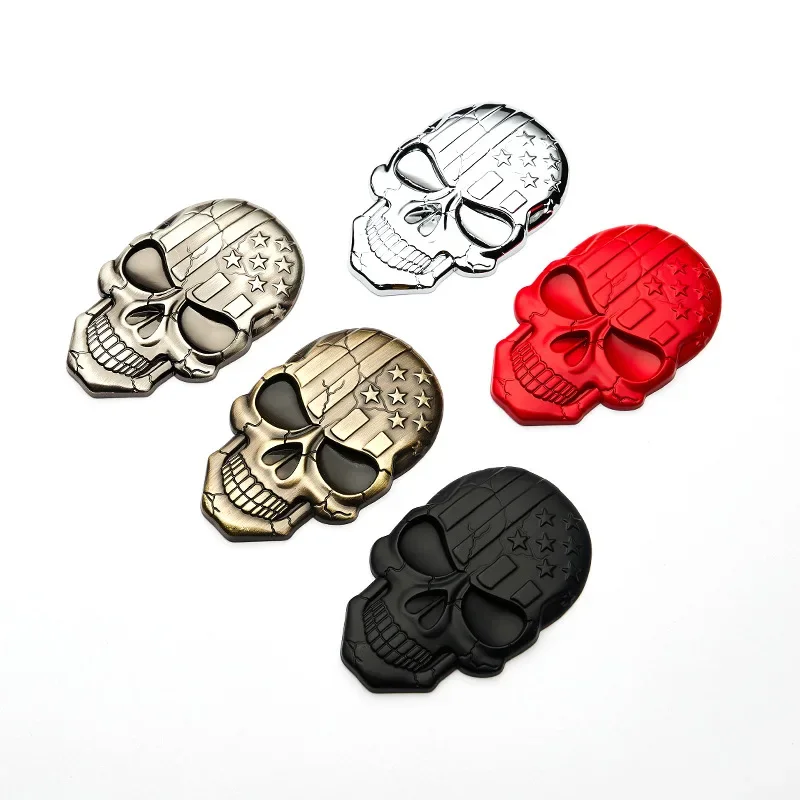 

Metal 3D Car Stickers Ghost Skull Metal Emblem Badge Decal for Car Gold Black Skull Skeleton Car Motorcycle Decal Stickers New