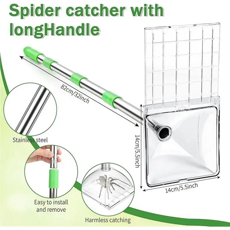 ABXD Spider Catcher For Garden For Outdoor Use-For Crickets& Small Critters-No Harm To Insects, Easy To Operate 1Pc