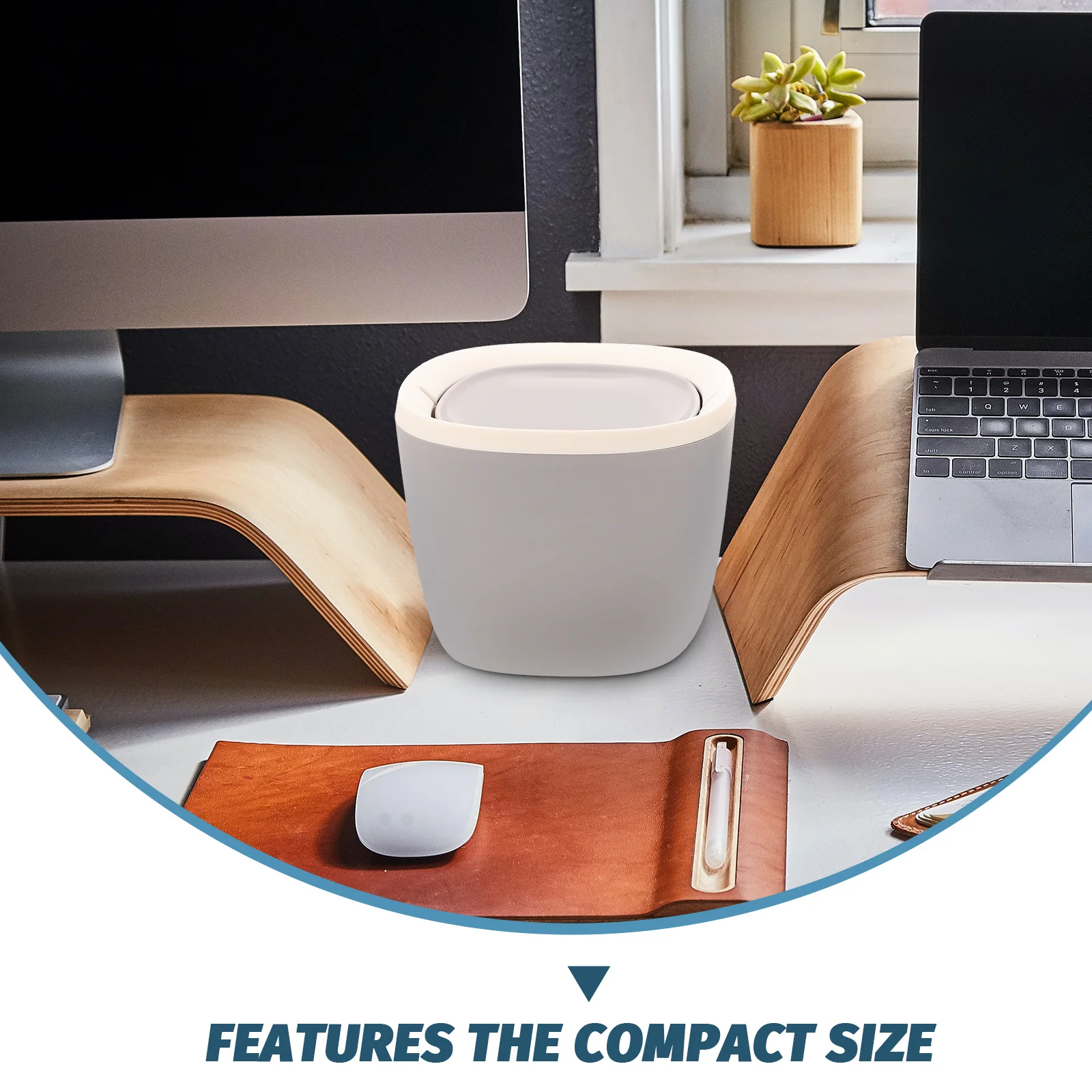 

2pcs Desktop Trash Cans Compact Garbage Bins Small Waste Buckets Plastic Trash Containers Odor Resistant For Home Office