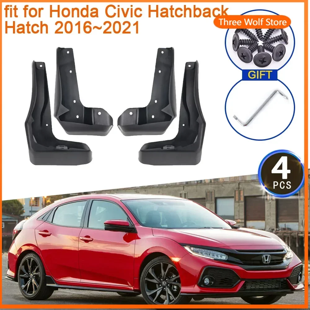 

4x for Honda Civic Hatchback Hatch 2016~2021 Accessories 2017 2018 2019 2020 MudGuards Splash Guards Mud Flaps Front Rear Fender