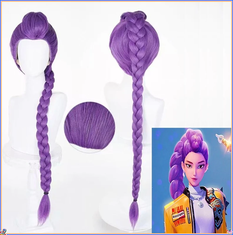 映画 Kpop キッズガールズコスプレウィッグミラルミゾイデーモンハンターズ紫黒赤ロングヘアハロウィンコスプレ小道具