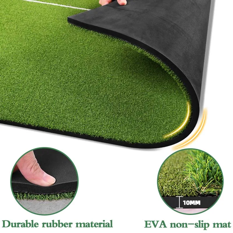 سجادة جولف فاخرة مزدوجة العشب: سجادة ضرب جولف مطورة مقاس 5 × 4 أقدام، محاذاة وزاوية مساعدة النهج، سجادة جولف داخلية وداخلية #4