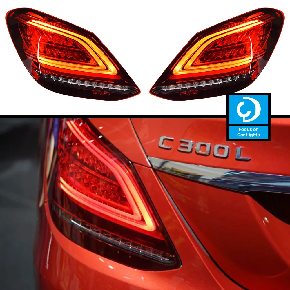 Taillights Styling Parts C Class W205 C180 C200 C260 Tail Light LED DRL Running Signal Brake Reversing Parking Lighthouse 2PCS