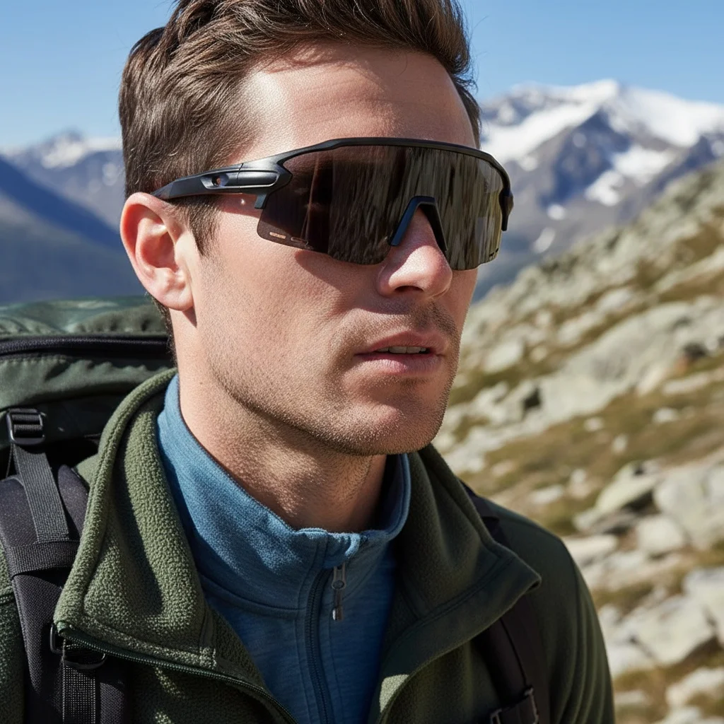 Outdoor-Sportbrille mit großem Rahmen, bunte Fahrradbrille, Sonnenschutz, Reise-Fotobrille, modische Sonnenbrille, neues Modell 835