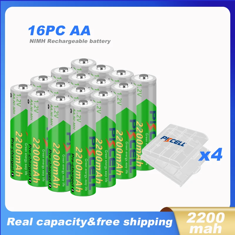

Аккумуляторная батарея PKCELL AA 2200 мАч, 1,2 в, Ni-MH, 16 шт.