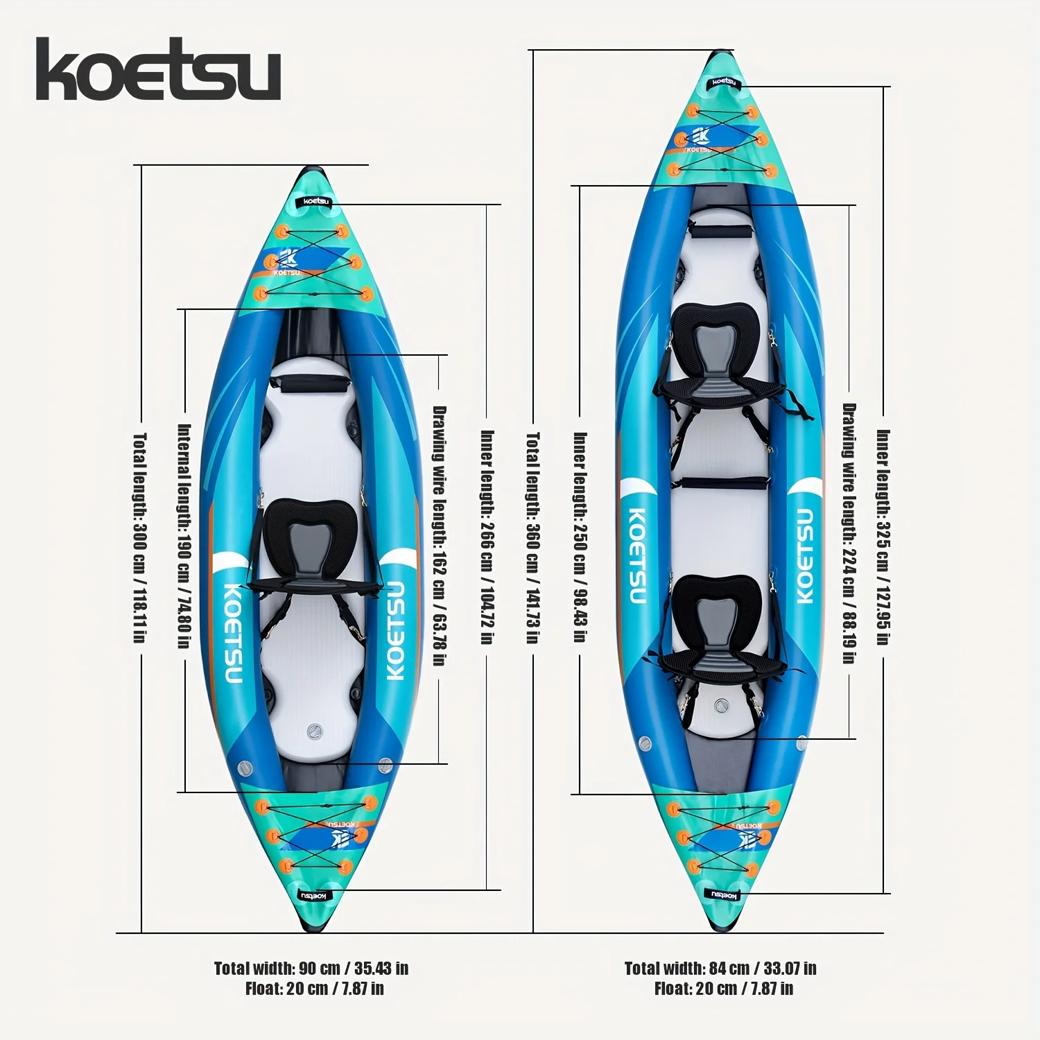 KOETSU P03 матовый надувной каяк, одинарная и двойная надувная лодка, подходит для водных занятий спортом на открытом воздухе, спорта, рыбалки