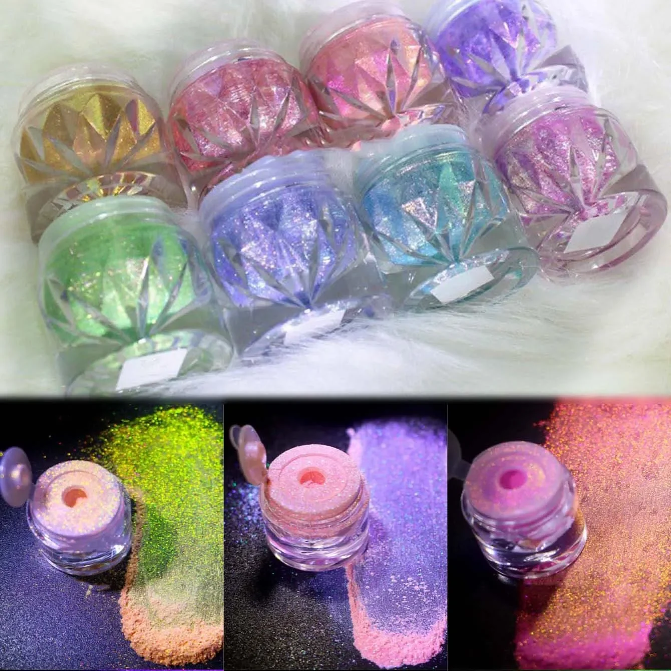 Chameleon Chrome Nail Art Pigment Mirror Powder Eyeshadow Dip Magic Discolored Powder Resin Colorant Jewelry Making Dye Tool