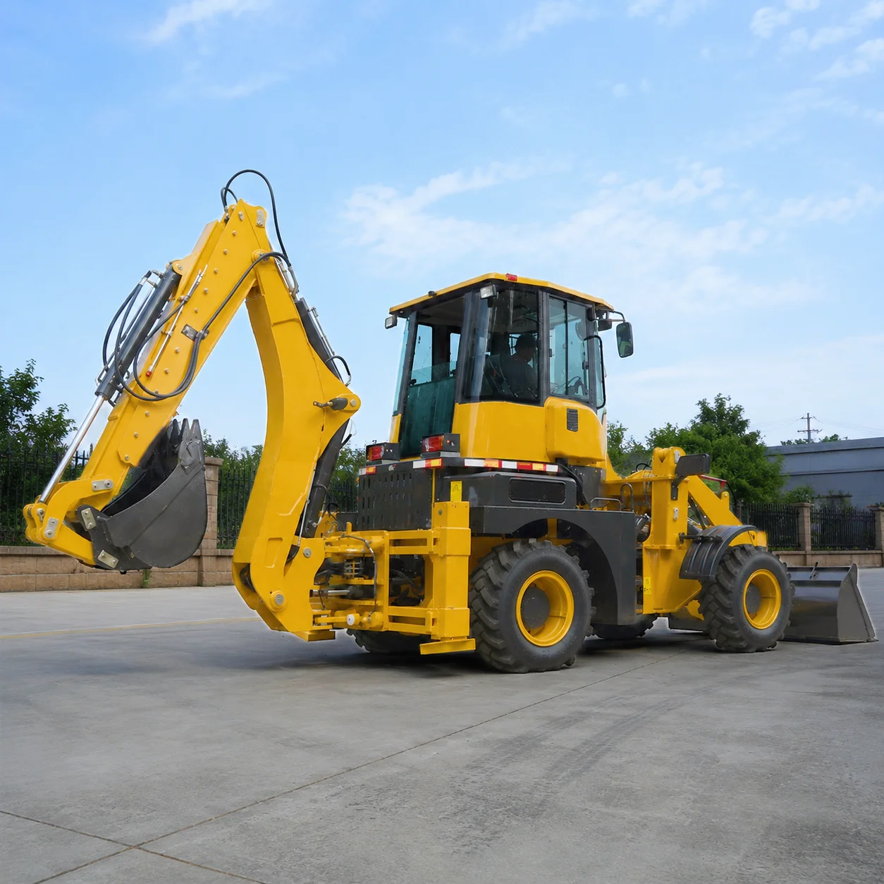 Customized Integrated Backhoe Loader with Front Bucket and Rear Digger Earthmoving Heavy Equipment 4WD Construction