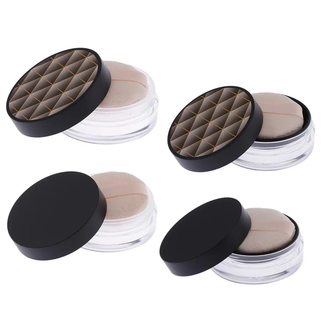 Puste pojemniki na puder do twarzy, idealne na wyjście.