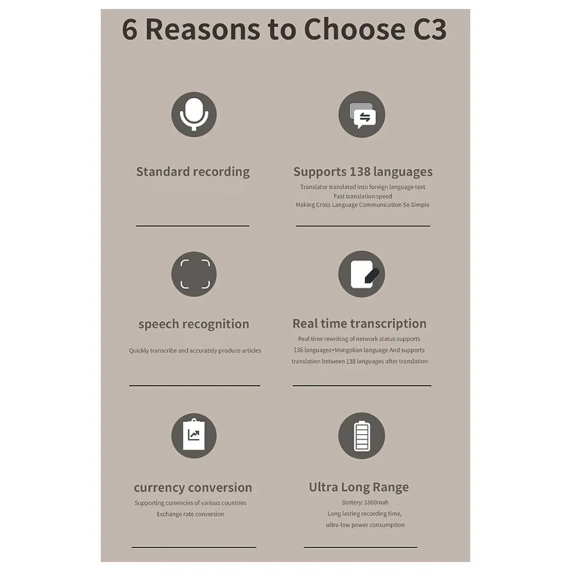 A99E-AI Translator Recording Translation Transcription Pen Precise Offline Translation Simultaneous Interpretation C3 Record