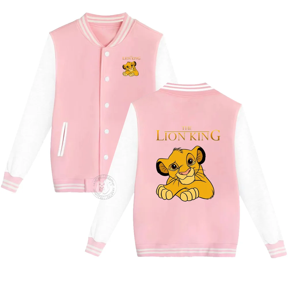 Animated Lion King Printed Kids Baseball Uniform 2-14 years old for boys and girls thick warm cardigan coat