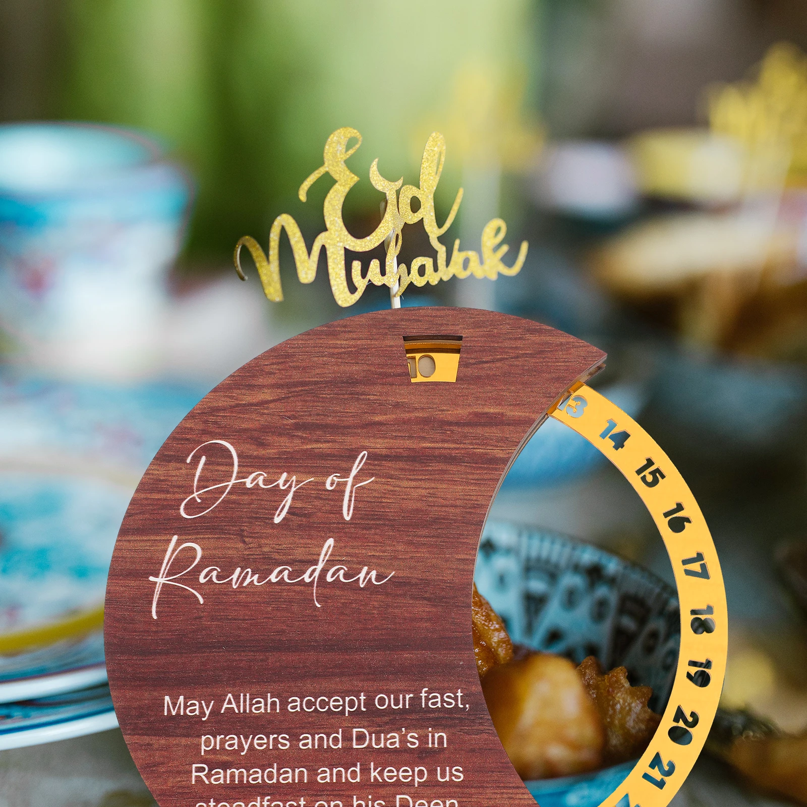 

2024 New Ramadan Mubarak Countdown Calendar Wooden Design Home Office Decorative Eid Advent Calendar Kids Easy Assembly Reminder