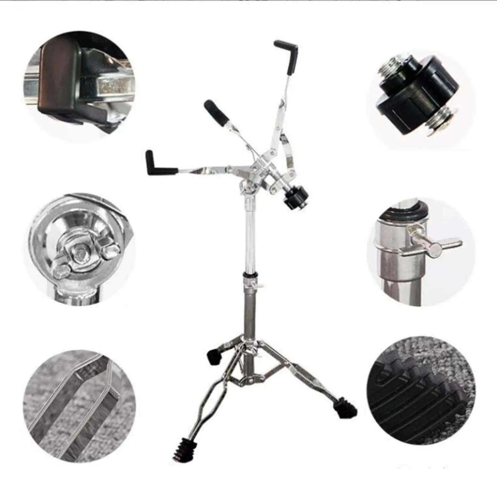 Snare Drum Stand Nonslip Adjustable Knob Drum Bracket Double Braced Tripod for Performance Music Room Stage Concert Practice