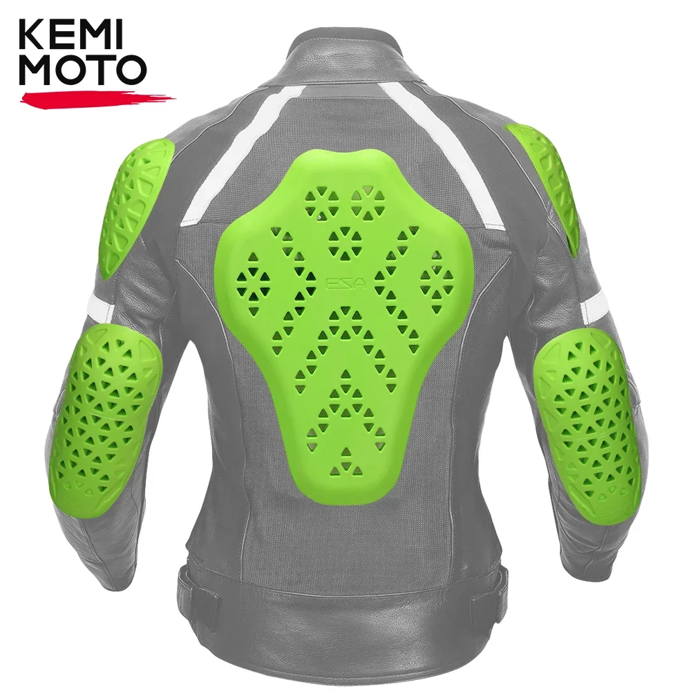 

KEMIMOTO CE Level 2 Back Armor Protector Pad Elbow Shoulder Protective Gear Anti Impact Inserts for Motorcycle Jackets 5 PC Set