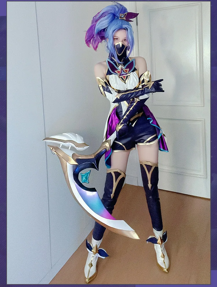 Game LOL Star Guardian Akali Cosplay League Of Legends Women Sexy Set Costume Halloween Christmas Party Cos Dress Outfit Fullset