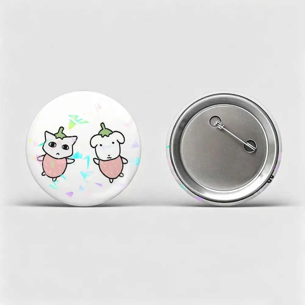 Ganadi and its cat friend Gonyani  Badges Creative Tinplate Round Button PinsBrooch Badge Clothes Backpack Custom