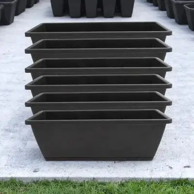 

6pcs Rectangular Flower Pot Planters Durable Plastic Large Drainage Holes Herb Garden Container Indoor Outdoor Balcony Patio