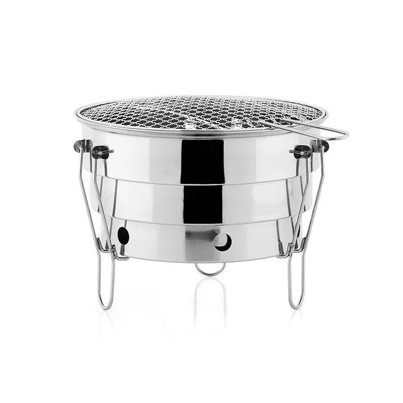 

GLS Small Barbecue Grill Outdoor Stainless Steel Portable BBQ Barbecue Grill Mesh Camping Picnic Charcoal Grill Folding Grill