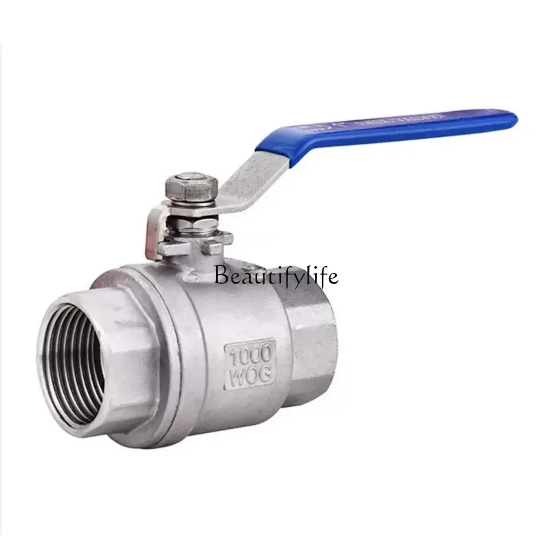 304 stainless steel two-piece ball valve threaded thread water pipe switch valve