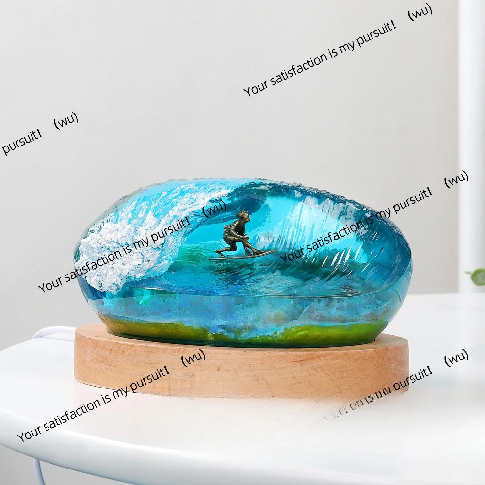 Ocean resin night light ornament coral bush micro landscape surfing creative crafts