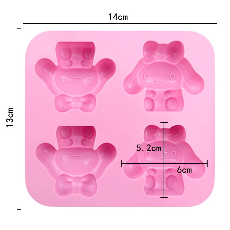 Sanrios-Silicone Picolé Molde, DIY Fruit Juice Ice Cube Maker, Baking Acessório, Silicone Mold, Bolo Moldes, Cartoon Ice Tray, Bonito