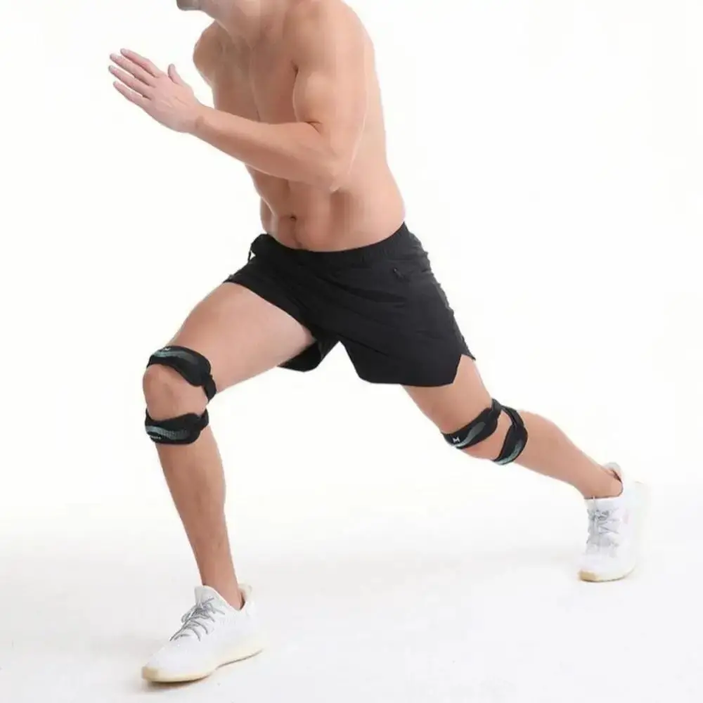 

1 шт. новый регулируемый двойной ремешок надколенника, дышащий удобный ремень-стабилизатор коленной чашечки, поддержка колена, ремень для мениска