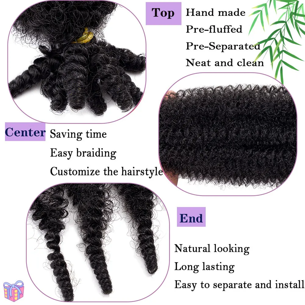 16-calowe włosy Marley Twist Pleść Kinky Twist Hair Sprężyste włosy Afro Twist Wstępnie puszyste Naturalna wiosna Twist Włosy owijające owinięcie włosów