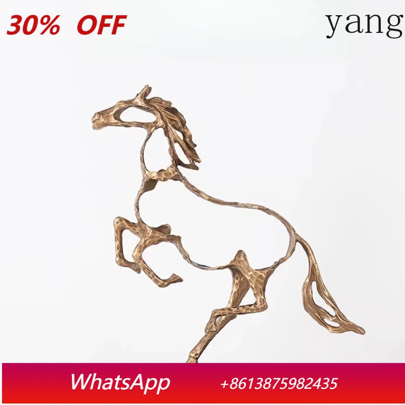 

LTT New Chinese Abstract Cast Iron Animal Horse Ornament Tabletop Ornament Office Study Ornament