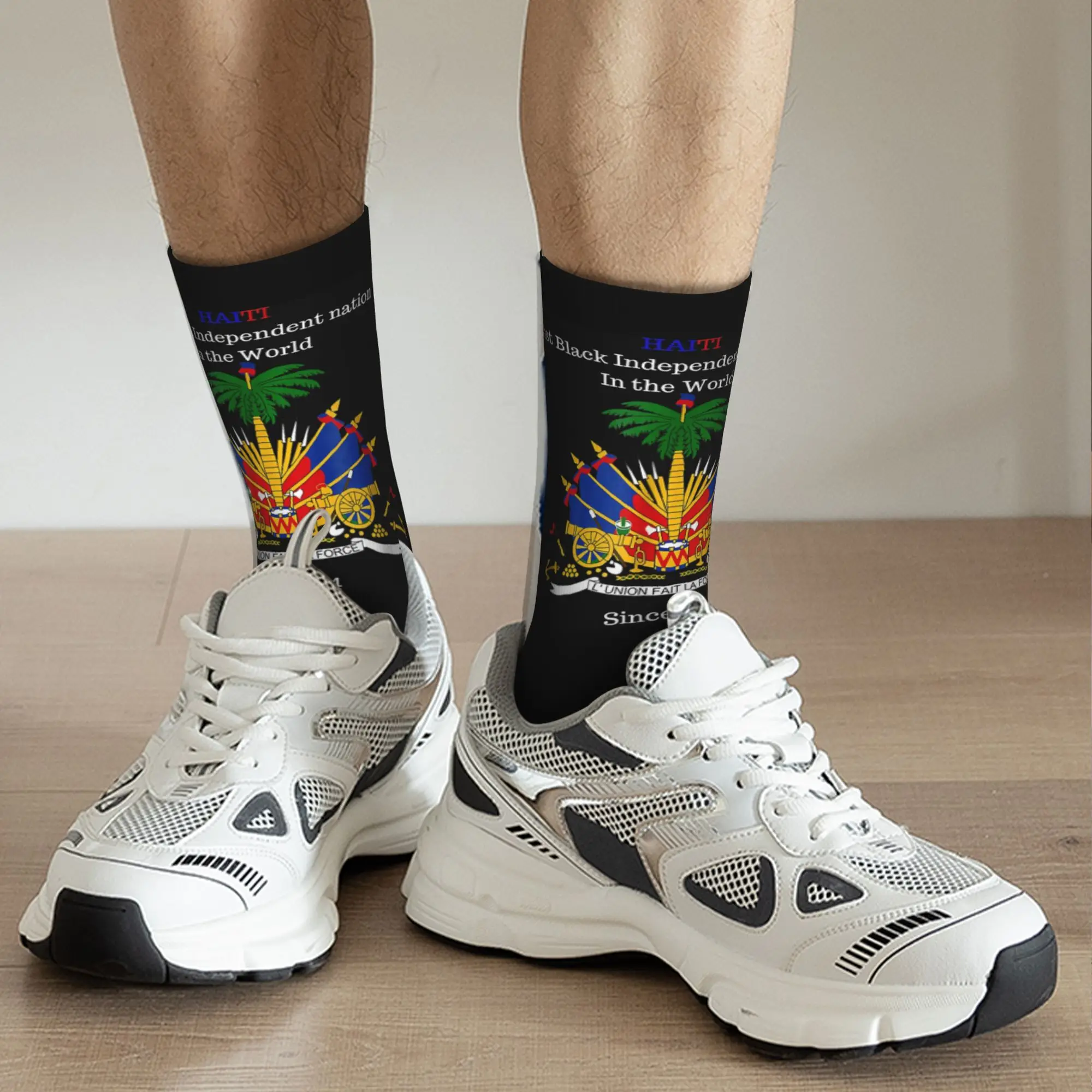 Bendera Haiti Cocok untuk Perayaan Hari Kemerdekaan Kaus Kaki Harajuku Stoking Super Lembut Kaus Kaki Panjang atau Hadiah Natal Uniseks