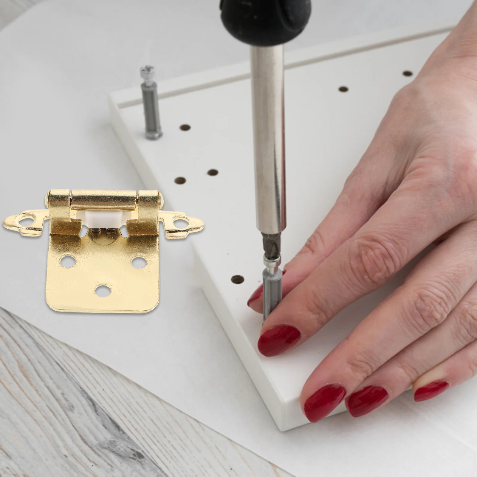 

5Pcs Rv Semi-Hidden Cabinet Door Hinges Self-Closing Spring Heavy Duty Auto Closing Door Hardware Spring Hinges for Doors