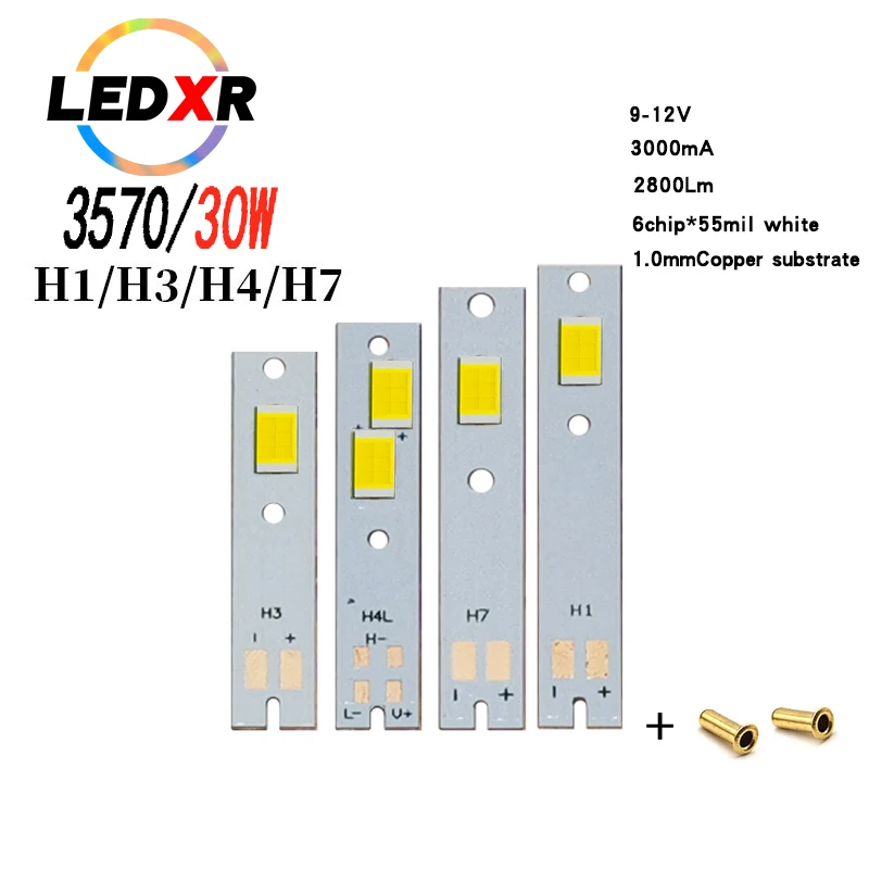 2 szt. CSP samochodowe reflektory LED C6 H7 30W 3570 LED SMD ceramiczne diody LED o wysokiej jasności H4 światła mijania i drogowe zintegrowane z miedzianą płytką