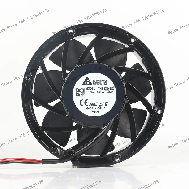 New Delta 17251 cooling fan DC 24V 5.20A four-wire axial flow 172X172X51MM High-end equipment 17CM THB1724BG-GSR