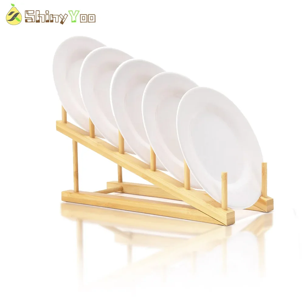 

Multifunction Bamboo Stand Rack Kitchen Dish Lid Drain Holder Organizer Beautiful Domestic Drying Cups Shelf Table Book Display