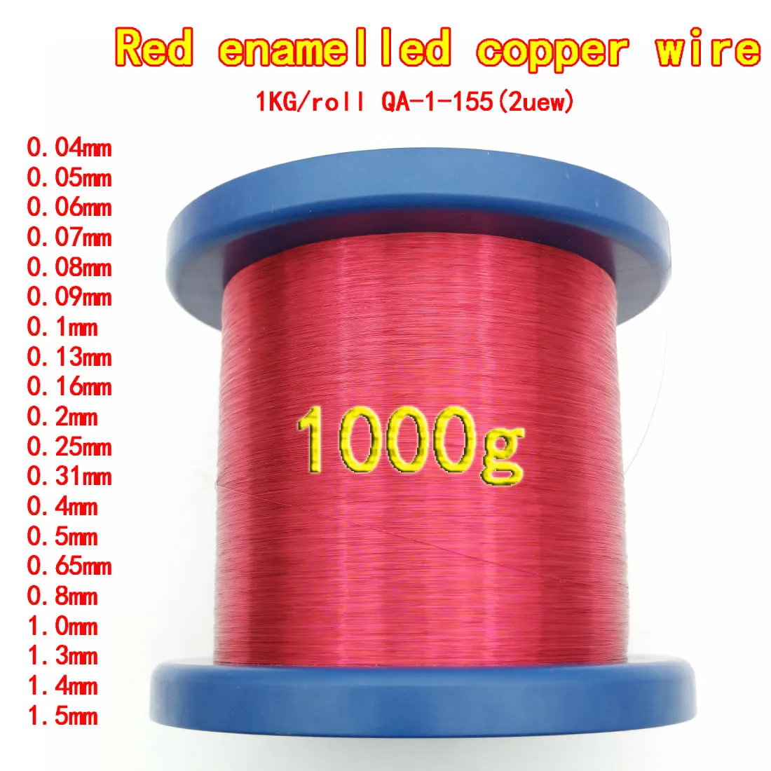 Imagem -02 - Rolo 0.04 mm 0.05 mm 0.16 mm mm 1.3 mm Fio de Cobre Ímã Fio Esmaltado Fio de Enrolamento de Cobre Bobina Fio de Cobre Fio de Enrolamento 1000 g
