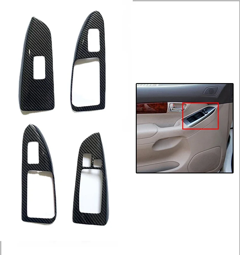 Interior Carbon Fiber Color Trim Panel Cover  2003-2009 Car Styling For Toyota Land Cruiser 120 Prado FJ120 Accessories