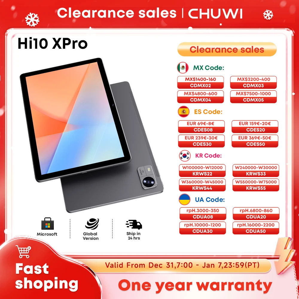 CHUWI Hi10X Pro Tablet Android 13,10'' FHD IPS Screen 4GB+4GB RAM 128GB ROM UNISOC T606 Octa Core 7000mAh Battery 4G Tablets PC