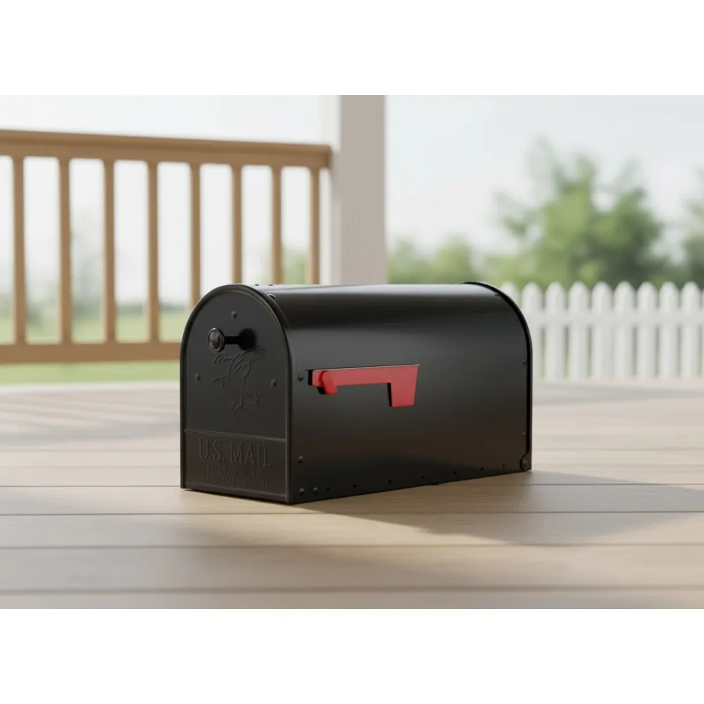 

Large Capacity Double Door Mailbox, Rust-Proof Black Finish, High Volume Delivery Box for Homes