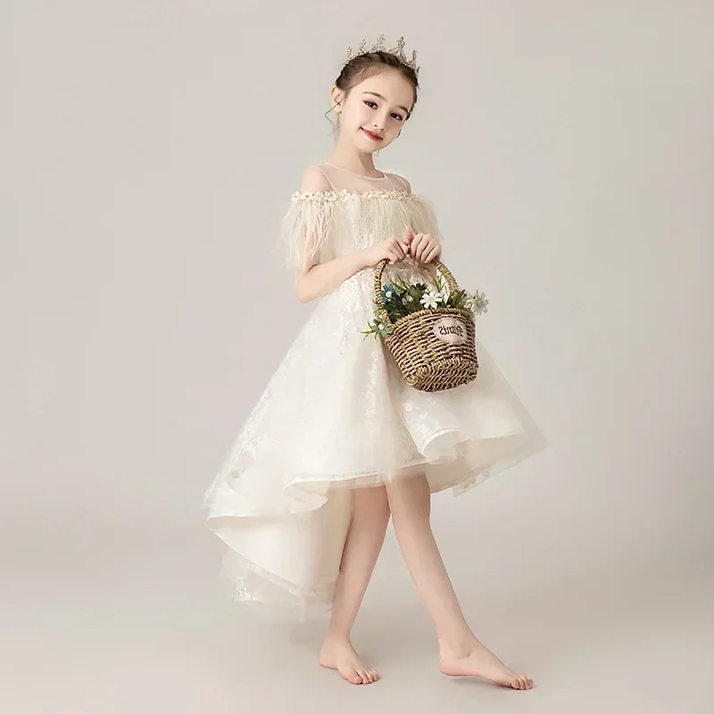 Flower Girl Princess Dress Fluffy Gauze Children\'s Host Walk Show Evening Dress Little Girl Wedding Dress Flower Girl Performanc