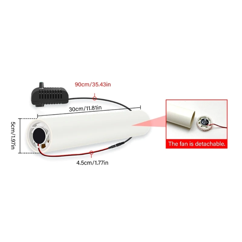   Stille 50 mm luchtcirculatieventilator met variabele snelheid voor verstopte kamers Warmterugwinning