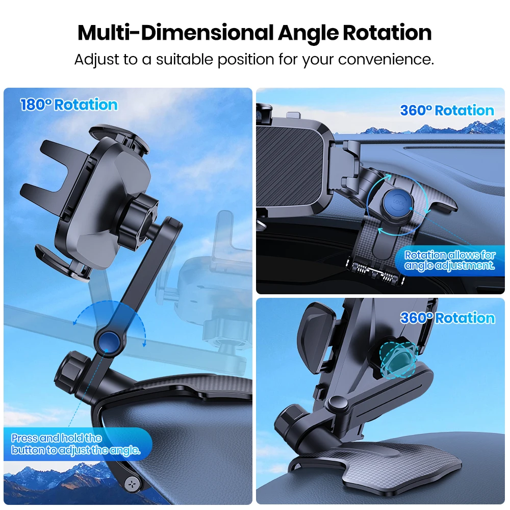 Topk-Car Dashboard Mobile Phone Holder, Universal Dash Clip, montagem de celular para 4-7 \