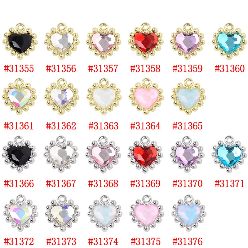 Minimalist 5Pcs 16x17mm New Heart Acrylic Pearl Handmade Jewelry for Silvery& Golden Base Diy Accessories Ornament