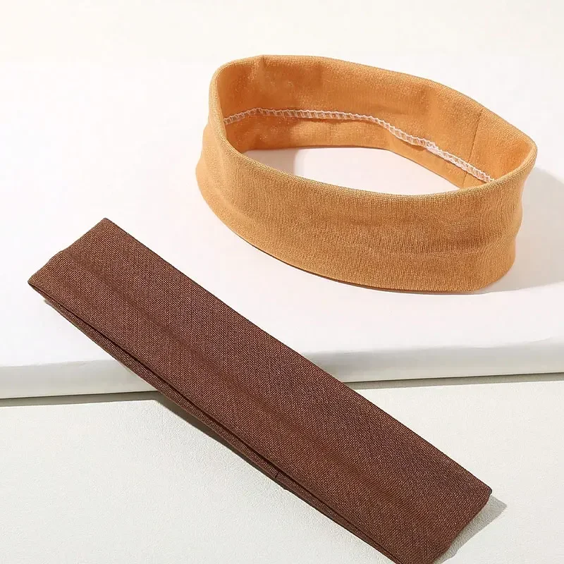 4PCS Solid Color Elastic Sports Headband with Wide Rim Yoga Sweat Wicking Headband Fashion Headband Hair Accessory 20cm Length image 4