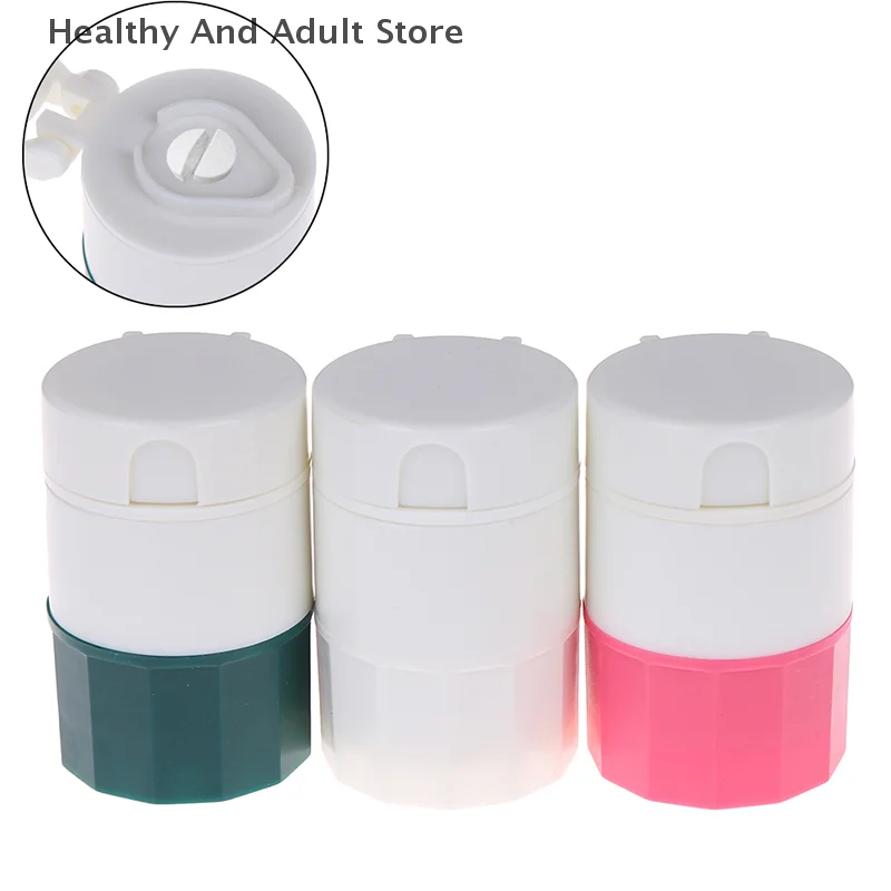 New Multifunction Portable Powder Tablet Grinder Powder Pill Cutter Medicine Splitter Box Storage Pill Crusher Splitters Pod Bas