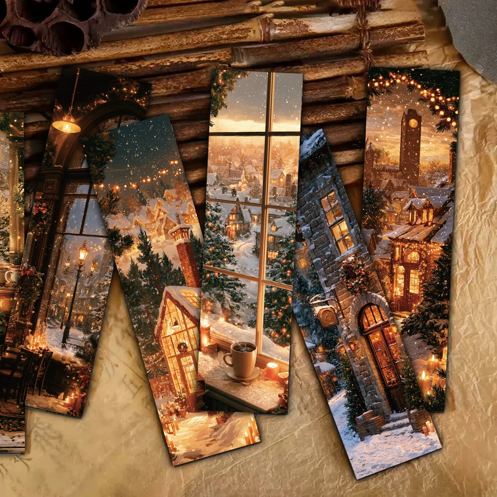 30PCS Christmas Coffee Bookmark Graffiti Reading Book Club Skateboard Book Nostalgia Waterproof Skateboard Bicycle Bookmarks
