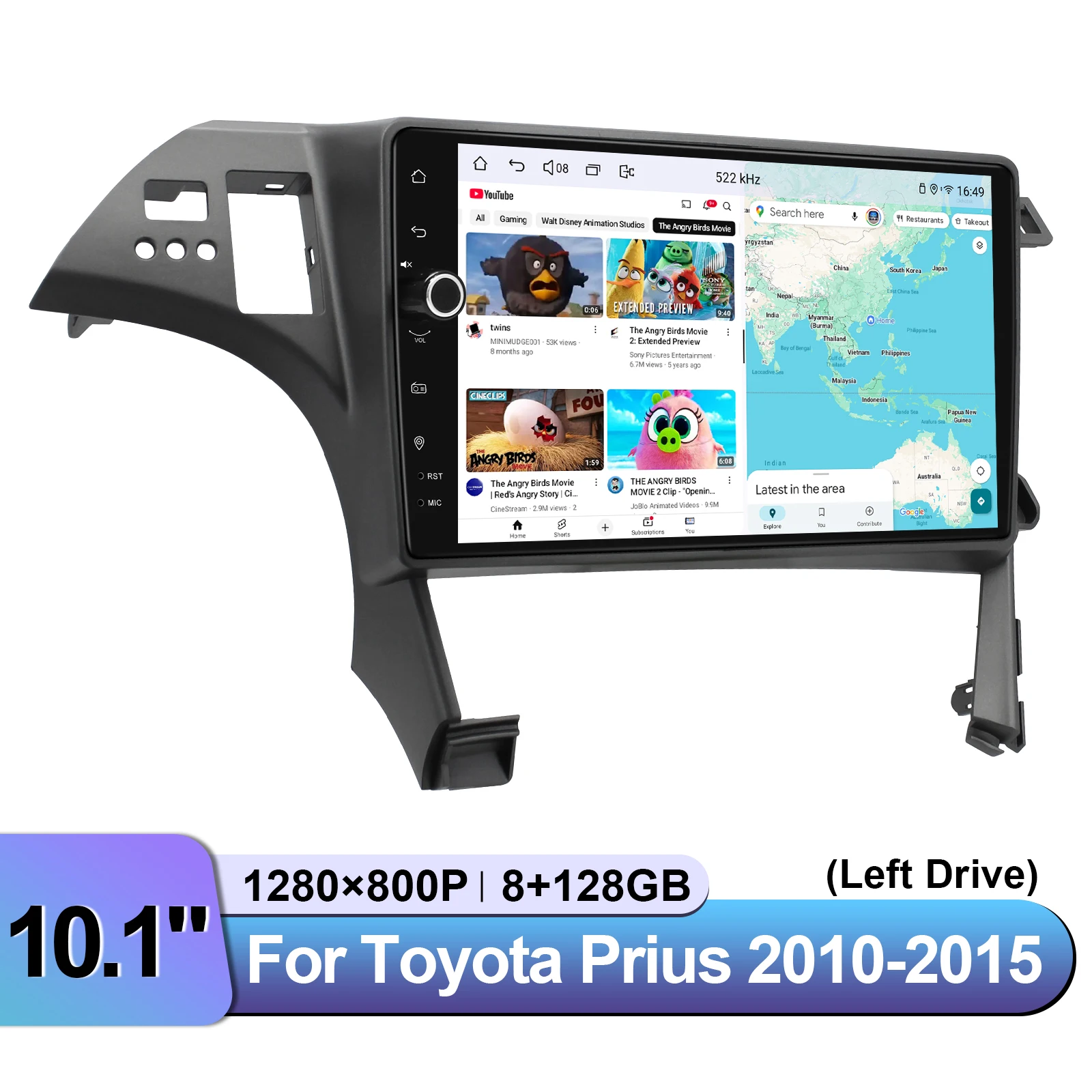 Radio Multimedia para Auto JOYING de 10.1 Pulgadas con Sistema Android para Toyota Prius 2010-2013 (Volante a la Izquierda), Compatible con USB Original, Cámara de Fábrica y Amplificador JBL